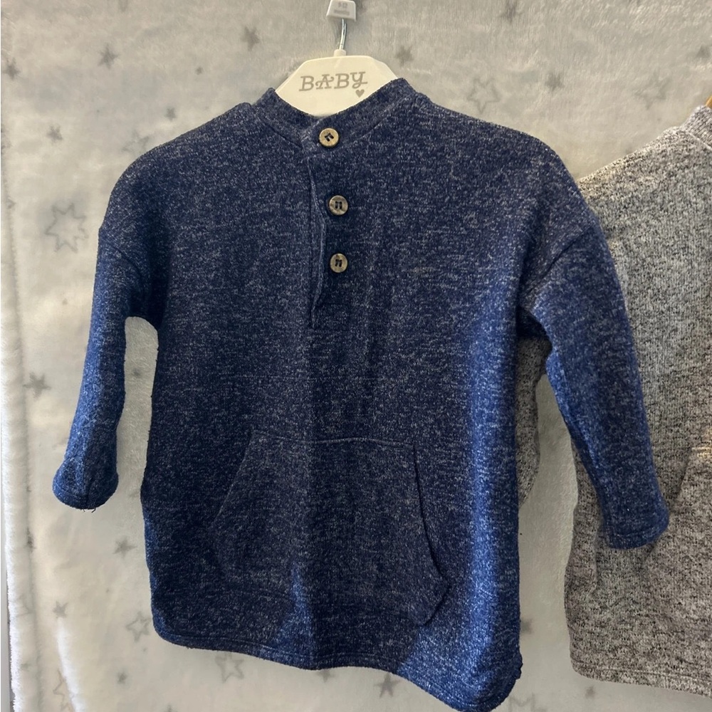 Blue Button-Up Toddler Sweater